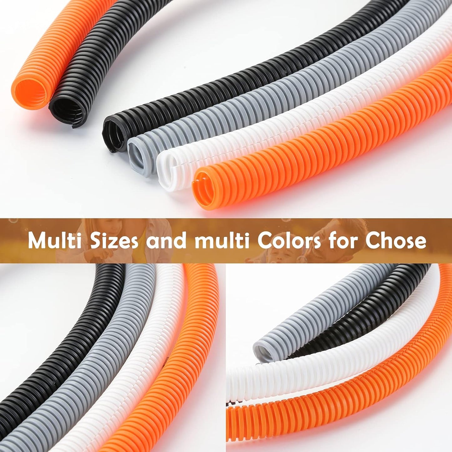 ZhiYo 100 FT 1/4” Wire Loom Split Tubing Auto Wire Conduit Flexible Cover