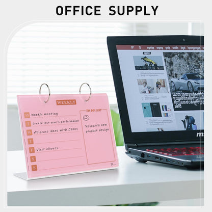 TOWON Small Glass Dry Erase Board, Desk White Board with Standing, Mini Whiteboard Easel Pad Set, Stenography Artifact for Office, Home and School Supplies, 8x6 Inches, Black