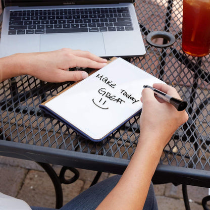 Quartet Glass Desktop Notepad, 9" x 6", Whiteboard, Dry Erase Surface, Dot/White, 2 Pack (GDP96D)
