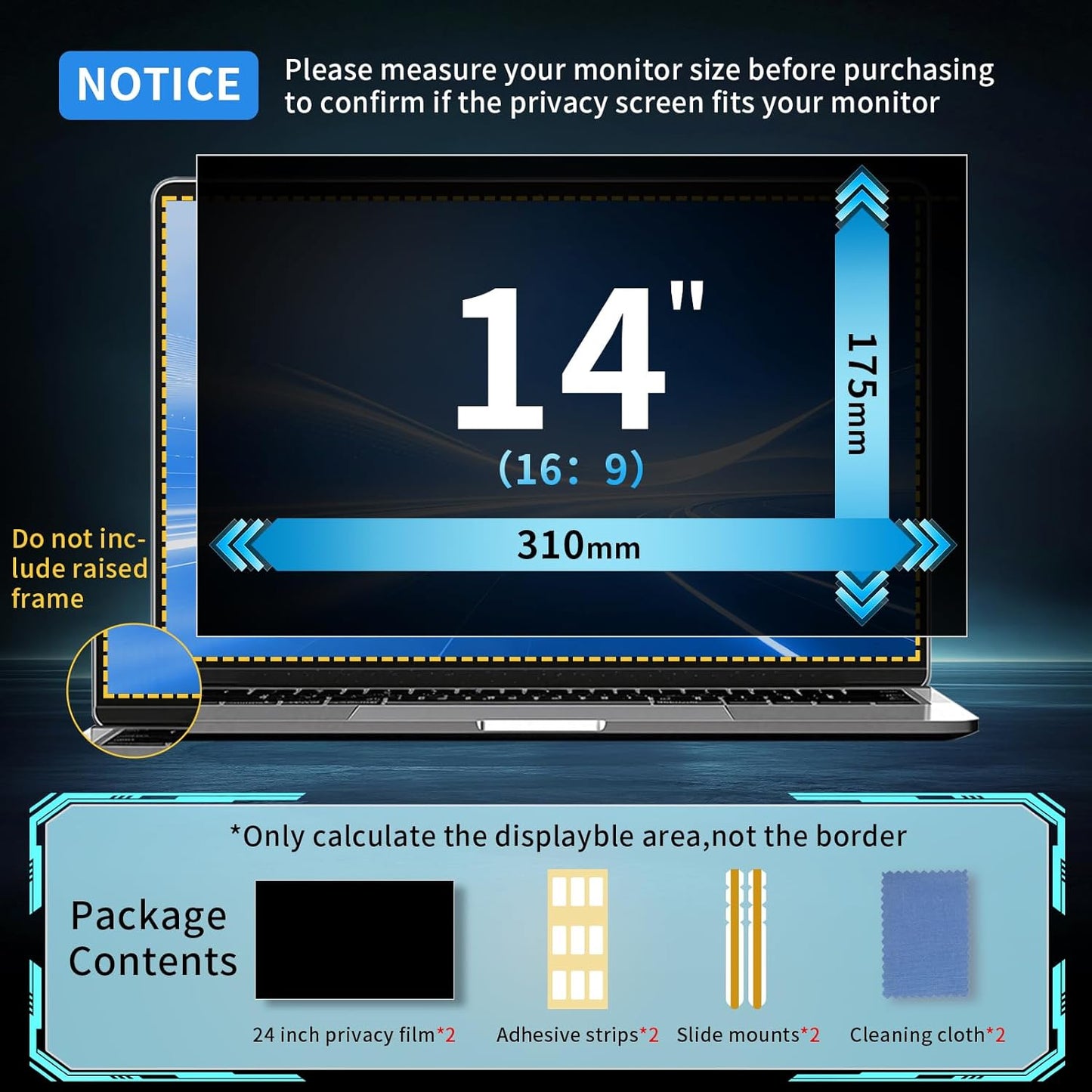 2 Pack- 27 Inch Curved Computer Privacy Screen Filter for 16:9 Widescreen Computer Screen Protector Computer Screen Privacy Shield Anti Glare and Blue Light