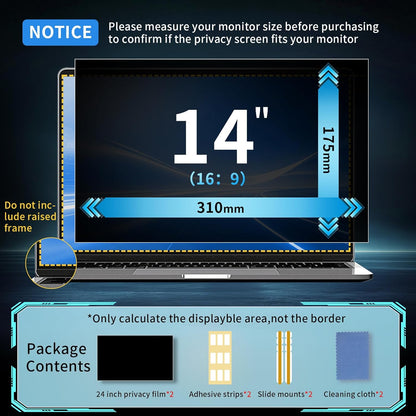 2 Pack- 27 Inch Curved Computer Privacy Screen Filter for 16:9 Widescreen Computer Screen Protector Computer Screen Privacy Shield Anti Glare and Blue Light