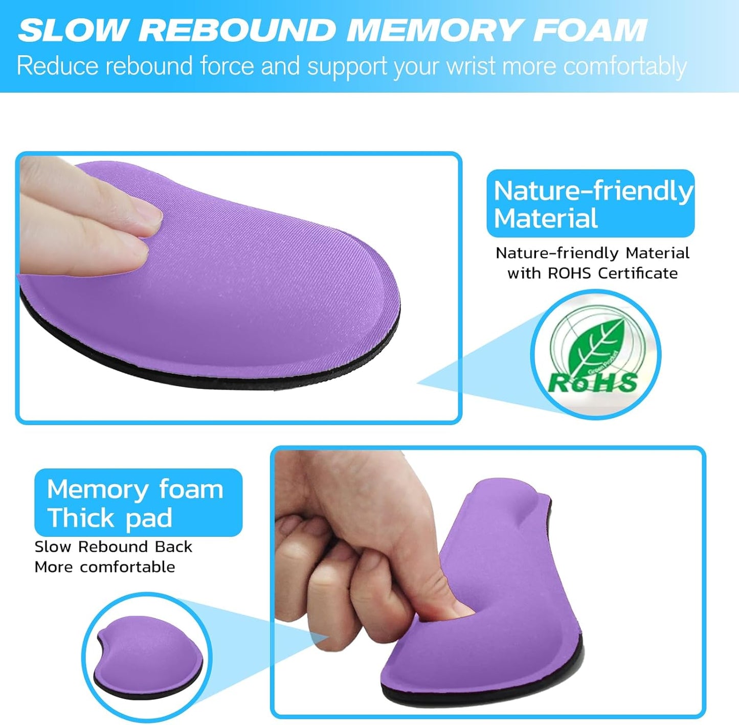Keyboard Wrist Rest and Mouse Wrist Rest Set - Ergonomic Memory Foam Wrist Cushion - for Wrist Support on Computer, Laptop, Office, Playing Games, Typing Relieves Wrist Pain Rose Red