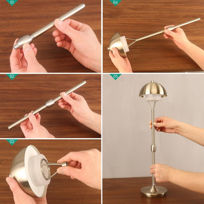 Modern Table Lamp Cordless Portable Desk Lamp, 2700K Stepless Dimming Rechargeable Battery Operated LED Lights for Bedroom, USB-C Charging, Restaurant/Bar/Night Light/Gifts (Antique Brass)