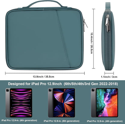8-9 Inch Tablet Sleeve Bag, Padded Travel Pouch for Galaxy Tab A9 8.7/Tab A 8.4/Fire HD 8, Portfolio Style with Mesh Pocket and Compartments for Accessories (PU-Gray9)