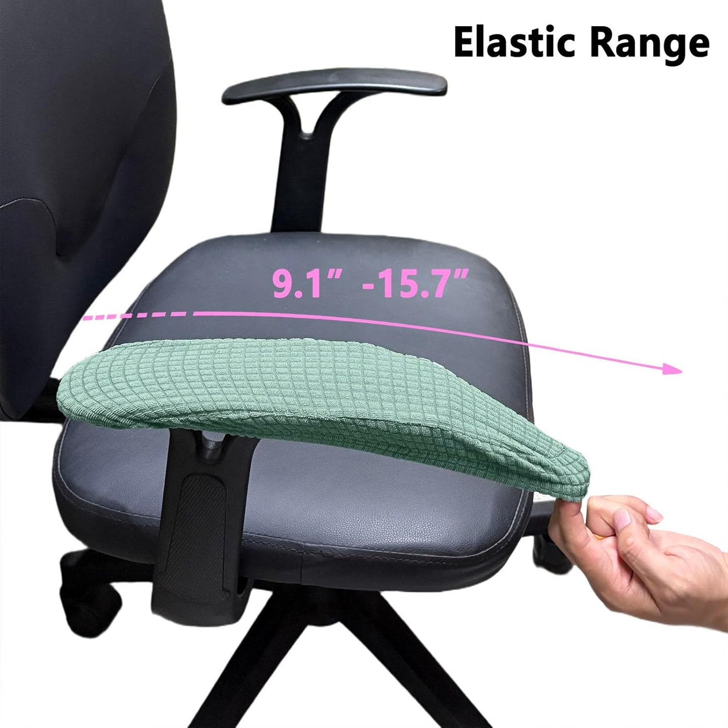 Melaluxe Stretch Office Chair Armrest Covers, Arm Rest Slipcovers (Black)