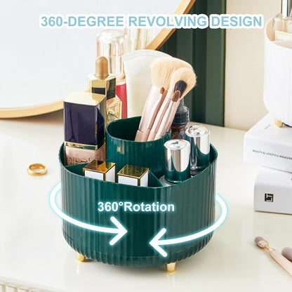 Cayxenful Pencil Holder For Desk,5 Slots 360°Degree Rotating Desk Organizers And Accessories,Desktop Storage Stationery Supplies Organizer, Cute Pencil Cup Pot For Office, School, Home (C-Blue)