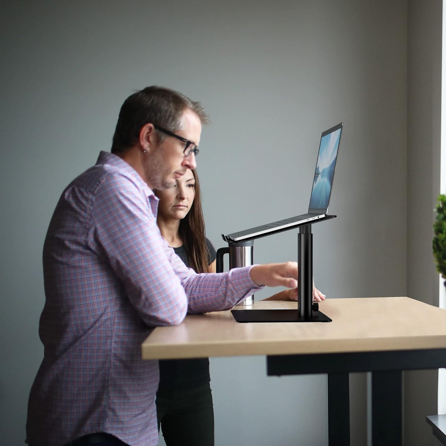 BESIGN LSX6N Laptop Stand, Ergonomic Adjustable Notebook Riser, Computer Holder, Laptop Mount Compatible with 10-15.6" Laptops, Black