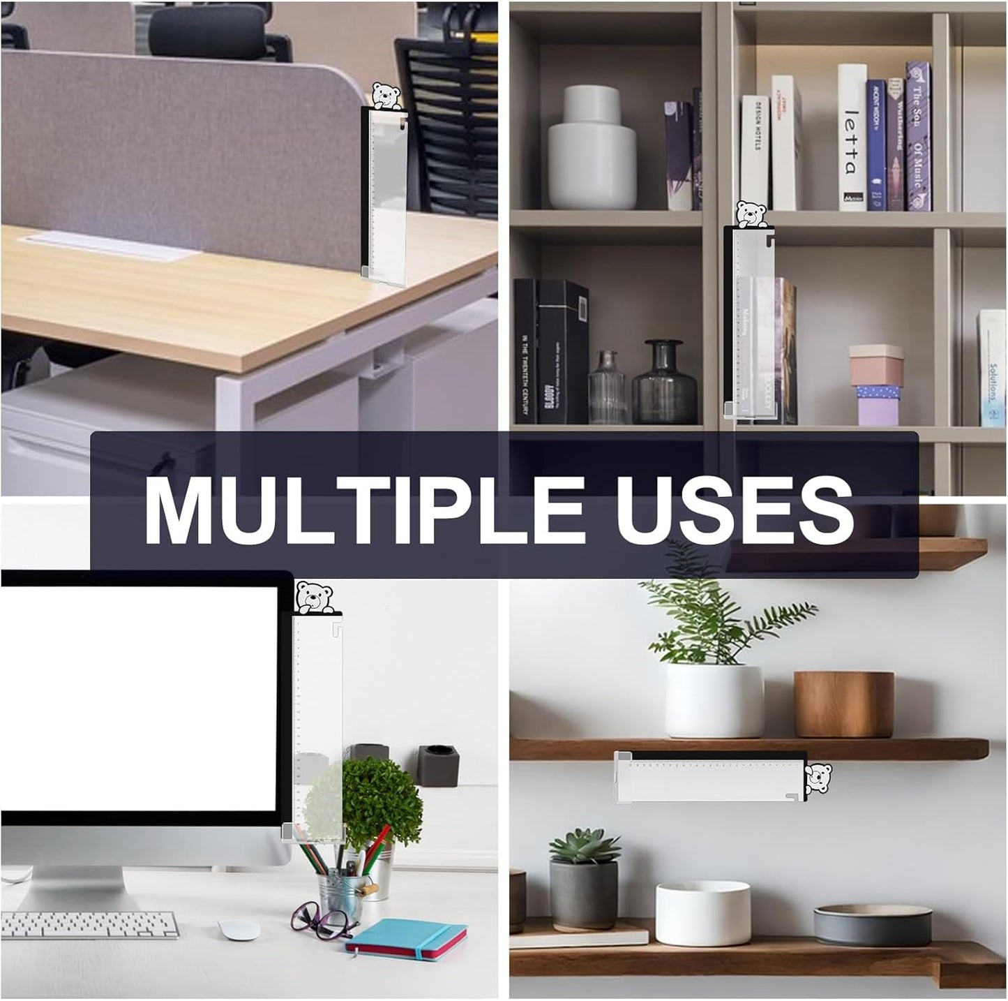Office Desk Accessories 2pcs Multifunction Computer Monitor Memo Board - Transparent Computer Side Panel Memo Creative Monitor Side Panel Suitable for Office Home Desktop