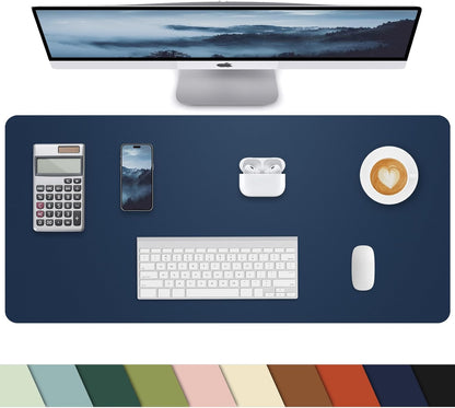 Leather Desk Pad Protector, Office Desk Mat, Large Mouse Pad, Non-Slip PU Leather Desk Blotter, Laptop Desk Pad Desk Accessories for Office and Home (Black, 40" x 17")