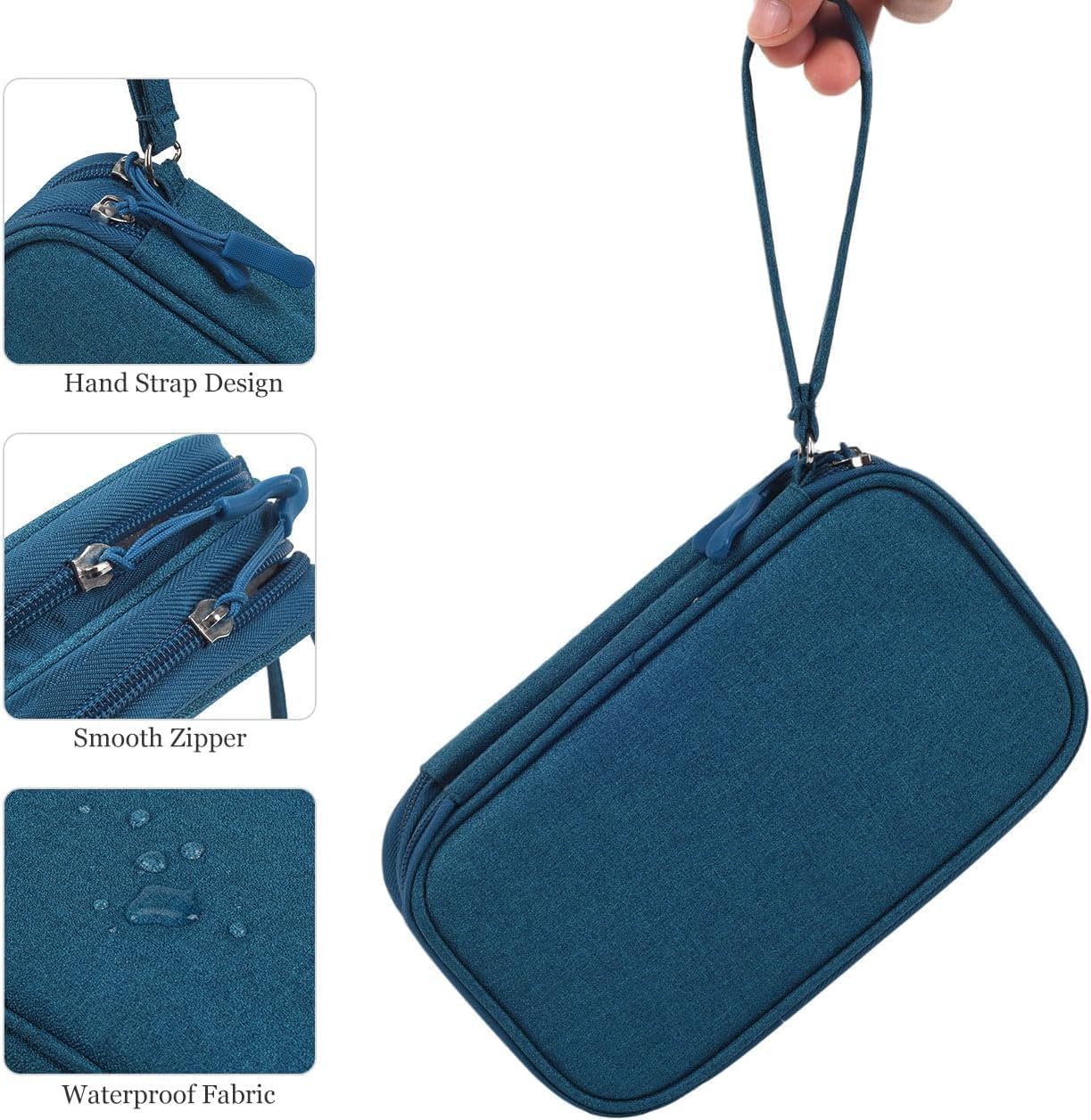 CAOODKDK Electronics Accessories Organizer Pouch Bag, Travel Universal Organizer for Cable, Charger, Phone, SD Card, Business Travel Gadget Bag