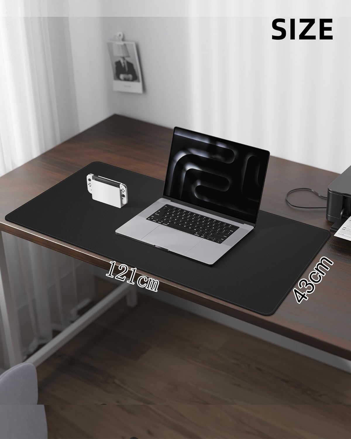 AFIING Desk Pad Protector 23.6" x 13.7" - Non-Slip Waterproof PU Leather Desk Mat for Mouse, Keyboard, Laptop, Office and Home Workspace (Beige)