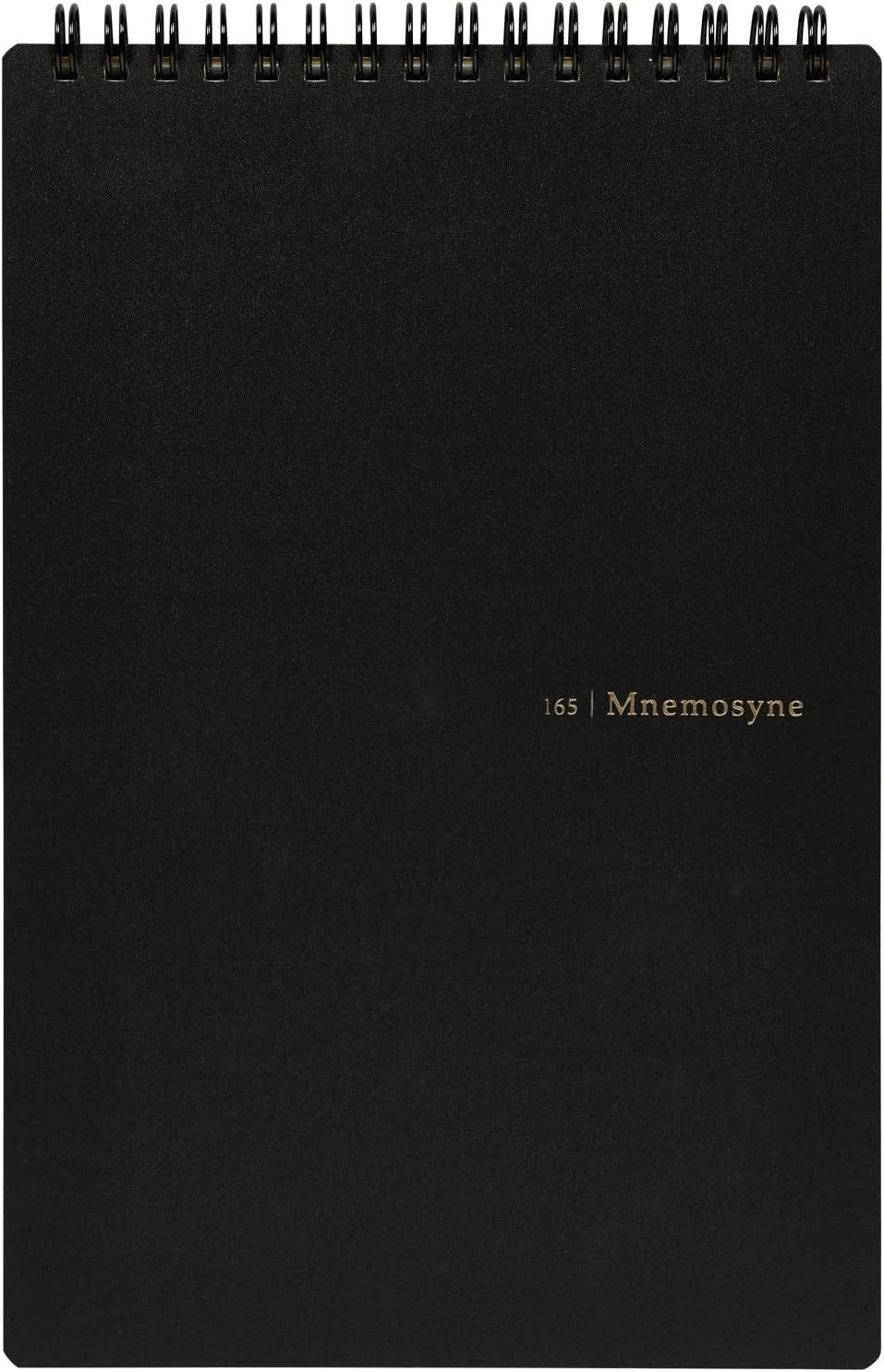 Maruman Mnemosyne Lined Notebook- Vertical A5, 5.83" x 8.27", 70 Sheets / 140 Pages, 7mm College Ruled With Center Line Journal, Perforated Pages & Wire-Bound to Lay Flat, Black, Made in Japan - Colors B