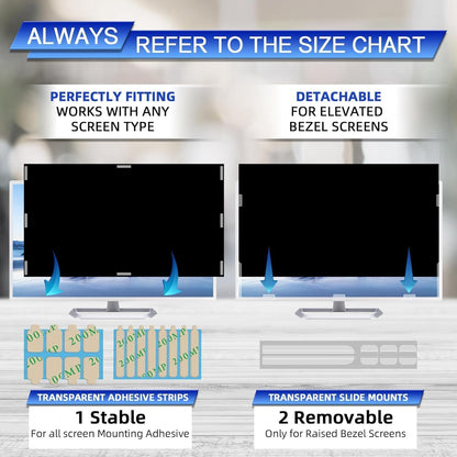 [2 Pack] 27 Inch Computer Privacy Screen , 16:9 Aspect Ratio Monitor Privacy Filter with Anti-Glare, Anti-Blue Light & Anti-Spy Protection, Removable Anti-Scratch Screen Protector for 27-Inch Widescreen Monitors