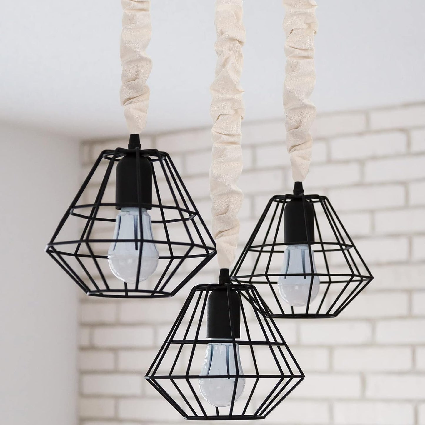 4 Pcs Fabric Cord Cover 6 Feet and 4 Feet Chain Cable Sleeve Chandelier Lighting Wire Cord Cover for Lamps Light Fixtures Lighting Wires Cable Management