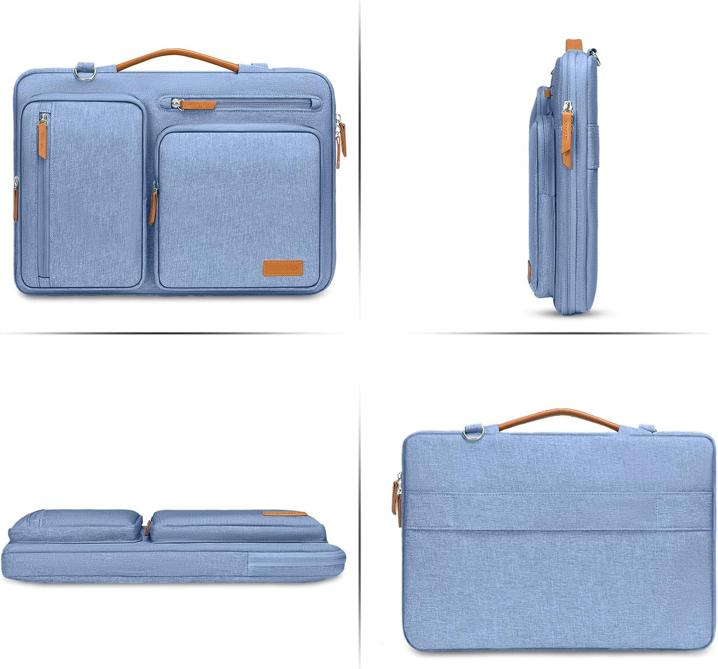 MOSISO 360 Protective Laptop Shoulder Bag,15-15.6 inch Computer Bags Compatible with MacBook Pro 16 inch, HP, Dell, Lenovo, Asus Notebook,Side Open Messenger Bag with 4 Zipper Pockets, Gray