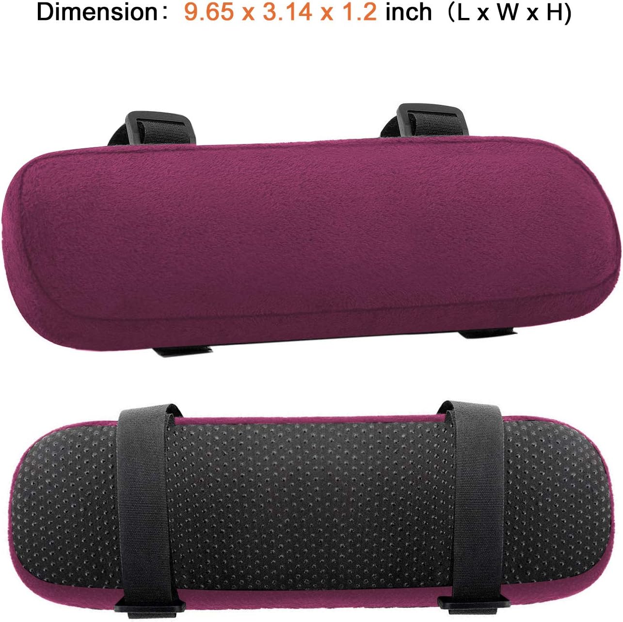 MOSISO Chair Armrest Pads (2 Pack), Memory Foam Home/Office Chair Arm Rest Covers Comfy Computer Gaming Elbow Cushion Removable Washable Elbow Support Forearm Pressure Relief, Black