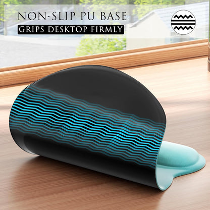 MROCO Ergonomic Mouse Pad with Gel Wrist Rest, Smooth Wrist Support Surface, Non-Slip PU Base for Pain Relief, Comfortable Mousepad for Computer, Laptop, Office & Home, 9.4 x 8.1 in, Black
