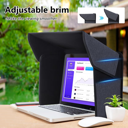 Portable Laptop Sun Shade Foldable Laptop Sun Shade for Working Outside Computer Screen Glare Protection for Computer Privacy Hood Cover,with Glare Reduction 12-14in(Patent Pending)