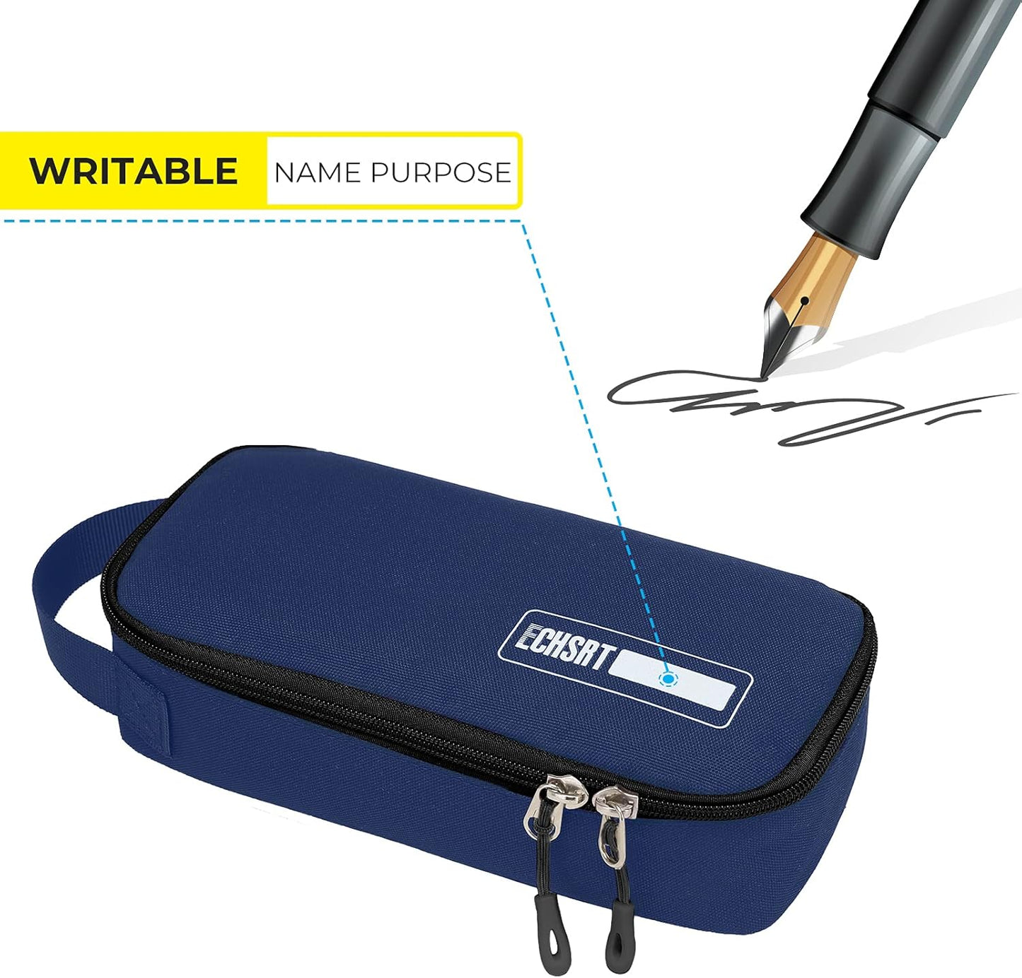 ECHSRT Large Pencil Case, Aesthetic Pen Pouch with Big Capacity, Minimalist Portable Stationery Bag with Handle for Office Organizer Aesthetic Pencil Cases