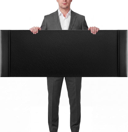 30 x 18 Inch Leather Desk Pad Protector with Side Rails, Executive Office Desk Mat for Home Workspace, Writing Surface, Mouse & Keyboard Pad, Elegant Gift for Men Dad Husband (Brown)