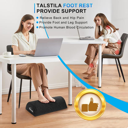 TALSTILA Foot Rest for Under Desk at Work, Footrest with Warm Plush Feet Pocket, Ergonomic Foam Foot Stool, Under Desk Footrests, for Office Desks & Office Chair - Back & Leg Pain Relief