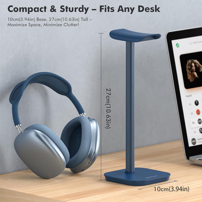 Headphone Stand, Desktop Headset Holder Heavy Base Desk Earphone Stand Aluminum Gaming Headset Hanger Rack Compatible with AirPods Max, AirPods Pro, Sony, Beats, Bose, Razer (White)