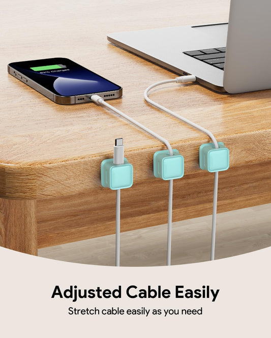 8 Pack Cord Organizer Holder,Costop Strong Adhesive Desk Cable Management Magnetic Easy Open,Organize Phone Charging Cords Wire Holder Organizer Neatly for Home,Office,Car,Desk,Nightstand