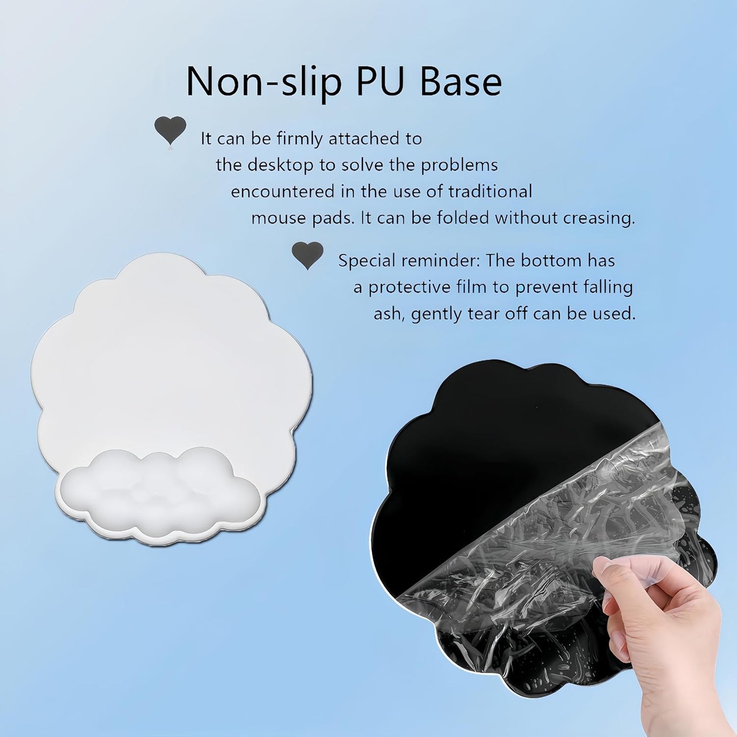 Cloud Keyboard Wrist Rest Dark Green Mouse Pad with Wrist Rest Ergonomic Wrist Pad Memory Foam Non-Slip Wrist Support for Computer Laptop Gaming Home Office Relief Typing Pain Green