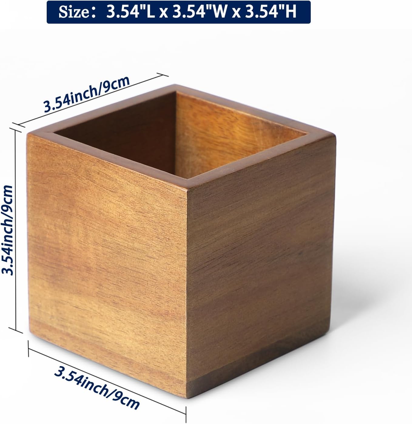 LBEMEY Acacia Wood Makeup Brush Holder Organizer for Vanity,Pen and Pencil Holder for Desk,Desktop Organizer for Store Marker, Makeup Brush, TV Remotes