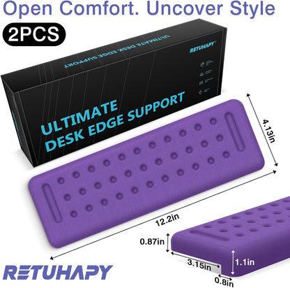 L-Shaped Desk Edge Cushion, 2 PCS Elbow Rest for Desk with Ergonomic Support, Memory Foam Elbow Pad & Arm Rest for Palm, Wrist & Forearm, Non-Slip & Separate Design, Office & Home, Black
