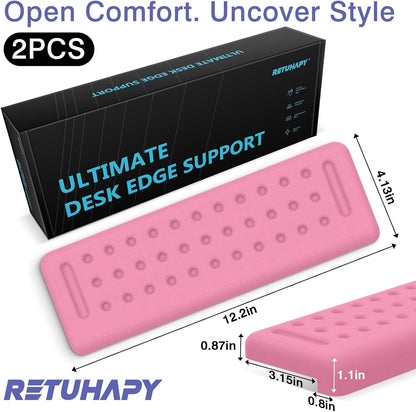 L-Shaped Desk Edge Cushion, 2 PCS Elbow Rest for Desk with Ergonomic Support, Memory Foam Elbow Pad & Arm Rest for Palm, Wrist & Forearm, Non-Slip & Separate Design, Office & Home, Black