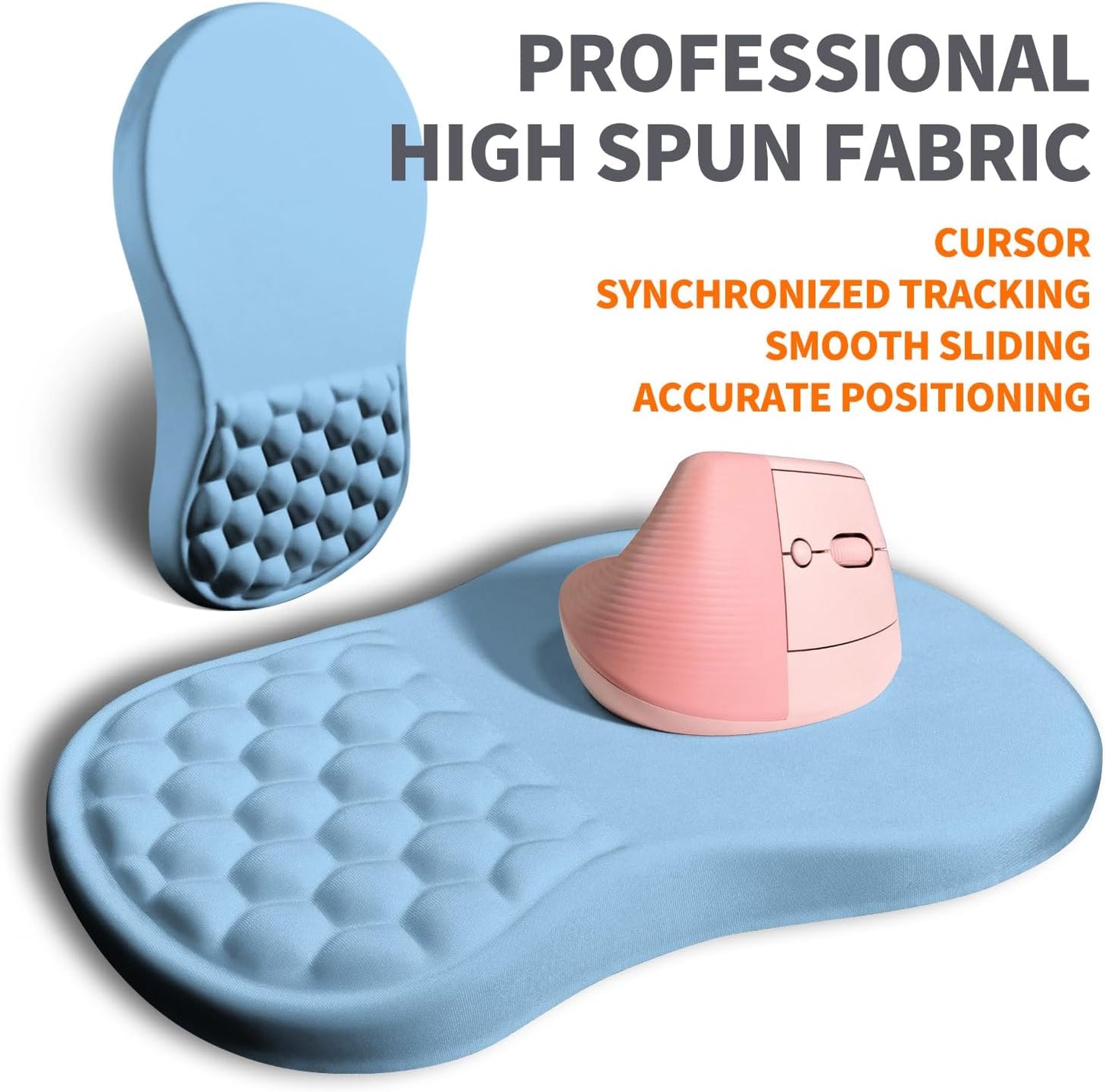 Ergonomic Joint Wrist Support Mouse Pad with Memory Foam Cushion Massage Bump, Carpal Tunnel Pain Relief Mousepad Slope Design for Wrist Rest, 11.8x7.9 in, Black