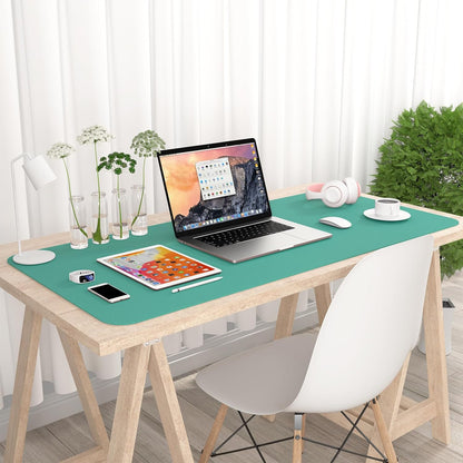 Hsurbtra Desk Pad, 23.6" x 13.8" PU Leather Desk Mat, M Extended Mouse Pad, Waterproof Desktop Blotter Protector, Non-Slip Ultra Thin Small Laptop Keyboard Writing Mat for Office Home, Pink