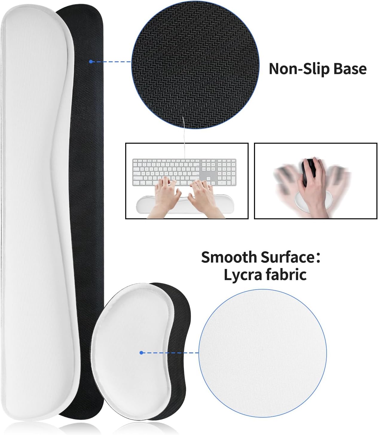 Bloss Leather Desk Pad and Keyboard Wrist Rest, Large Mouse Pad + Keyboard Pad+Mouse Wrist Support, Non-Slip Desk Mat Protector for Office, Home(31.5×15.7 Inches,Beige) - Colors A