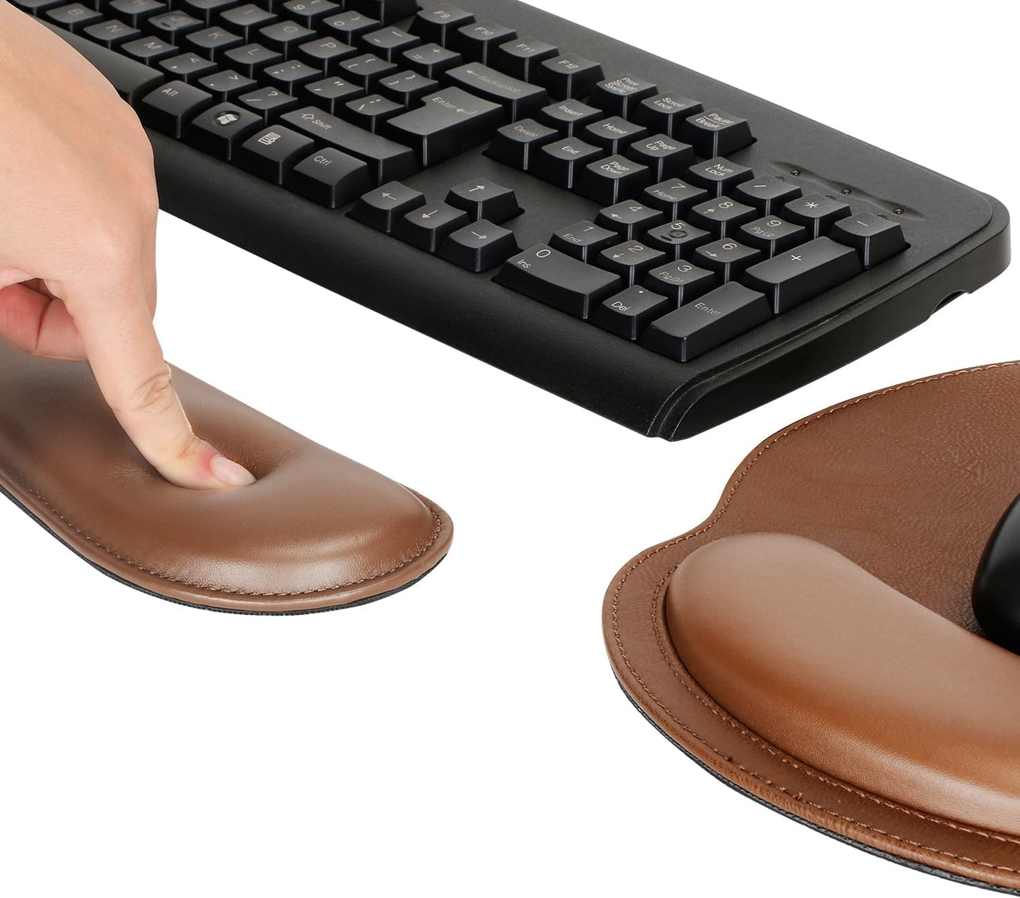RICHEN Keyboard Wrist Rest and Mouse Pad with Wrist Support, Memory Foam Set for Gaming and Office, Comfortable & Lightweight for Easy Typing & Pain Relief (White Butterflies)