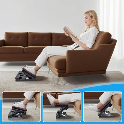 Scalebeard Foot Rest for Under Desk at Work,Height Adjustable Infinite Angle Ergonomic Foldable Footrest for Office, Gaming,Computer, Removable Pad Desk Foot Stool with Massage Beads,for All Seasons