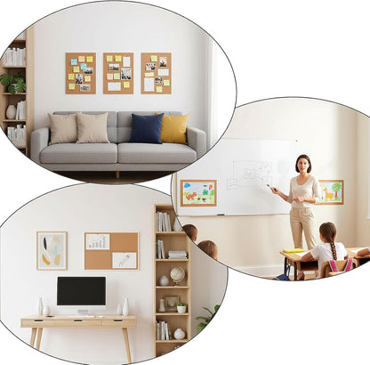 5 Packs Cork Board Tiles, Cork Bulletin Board Tiles for Walls Self-Adhesive Corkboards 12x8.3 Inches Bulletin Boards Squares for Home Office School Decor 1mm/0.04 Inches Thickness