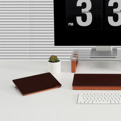 YEOUX Glass Desk Whiteboard with Reversible Wood Stand, Desktop Small White Board, Reusable Mini Dry Erase Board 6.7"x9.5" for Office, Home, School, Marker&Eraser Included