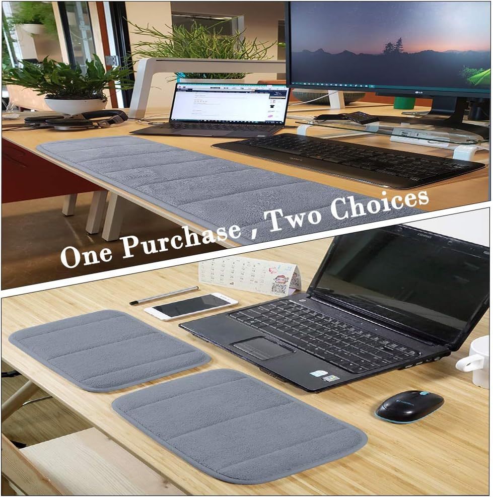 AUHOKY 2 Sets Ergonomic Computer Wrist Pad - Long & Short Size Combination Keyboard Rest Elbow Support Mat for Office, Desktop, Working, Gaming - Memory Foam Relieve Elbow Pain (Brown)