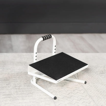VIVO Ergonomic Height Adjustable Foot Rest Relief Platform, Elevated Stool for Comfortable Sit to Stand Workstation, Non-Slip Surface, Portable, Home Office Classroom Use, Black, STAND-FT01