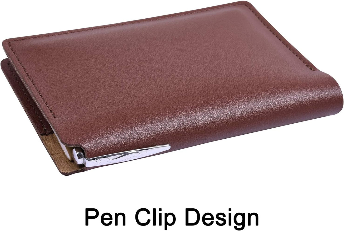 Wisdompro Journal Cover, 2 Pack PU Leather Notebook Cover for Field Notes, or other 3.5" x 5.5" Pocket Notebooks - Black