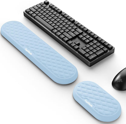 TopMade Keyboard Wrist Rest, Cooling Gel & Upgrade Soft Memory Foam Design Wrist Support for Keyboard, Full-Size Keyboard Hand Rest Pad, Ergonomic Palm Rest for for Long Hours of Work, Gaming, Black