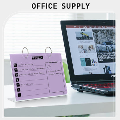 TOWON Small Glass Dry Erase Board, Desk White Board with Standing, Mini Whiteboard Easel Pad Set, Stenography Artifact for Office, Home and School Supplies, 8x6 Inches, Black