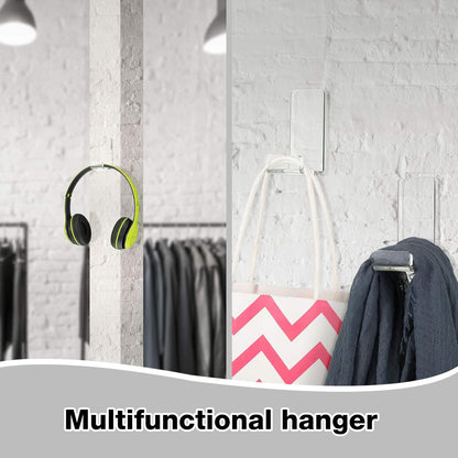 Weewooday 4 Pieces Headphone Hanger Holder Desk Adhesive Headphone Hook Wall Mount Headset Stand Acrylic Holder with Glues for General Purpose Game Earphone(White)