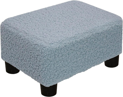 CAROLMADE Small Foot Stool Ottoman Footstool with Legs Under Desk Footrest for Living Room Bedroom and Office, Soft Ivory White