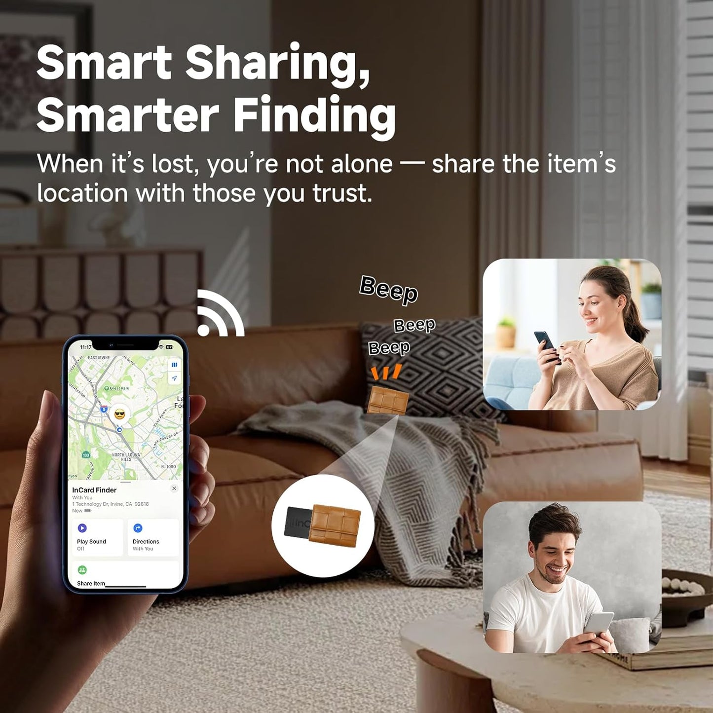 [2025 New, Designed in California] Wallet Tracker, Up to 5-Year Battery Life, Certifed by Apple Find My & Google's Find Hub (Find My Device), Item Locator, Card Holder Tracker, Bags, Android Tracker