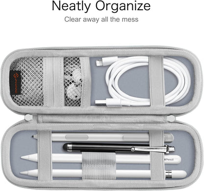 Fintie Holder Case for Apple Pencil Pro, Apple Pencil (USB-C / 1st / 2nd Generation), PU Leather Carrying Bag Sleeve Compatible with Pen, USB Cable, Samsung Stylus, Lilac Marble