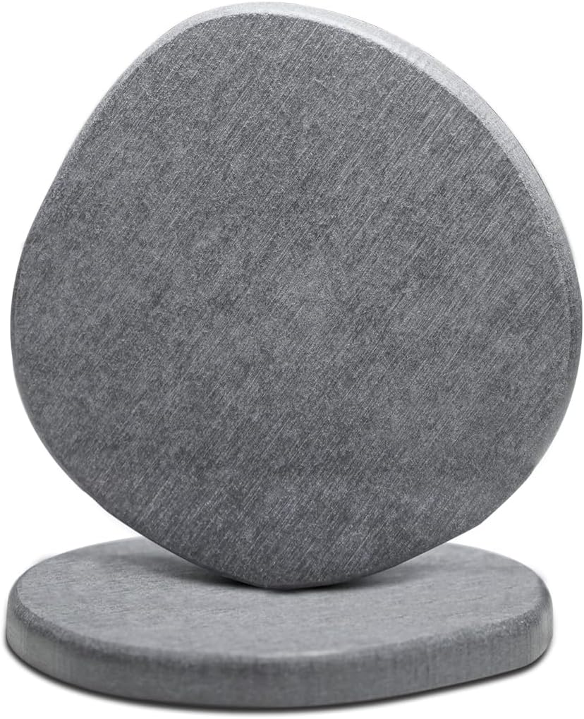 Diatomaceous Earth Coasters,3.9"x3.9", Quick-Dry, Absorbent, Heat-Resistant, Modern Stone Design, Dark Gray, Irregular Shape (2, Grey)