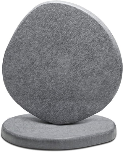 Diatomaceous Earth Coasters,3.9"x3.9", Quick-Dry, Absorbent, Heat-Resistant, Modern Stone Design, Dark Gray, Irregular Shape (2, Grey)