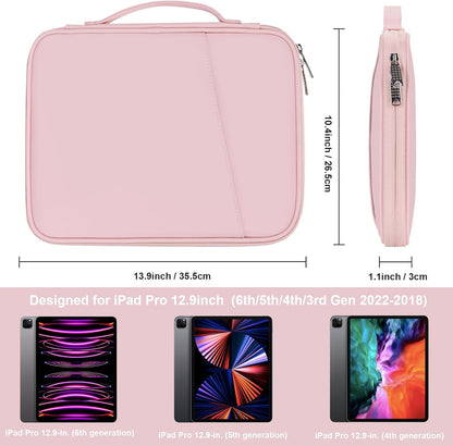 8-9 Inch Tablet Sleeve Bag, Padded Travel Pouch for Galaxy Tab A9 8.7/Tab A 8.4/Fire HD 8, Portfolio Style with Mesh Pocket and Compartments for Accessories (PU-Gray9)